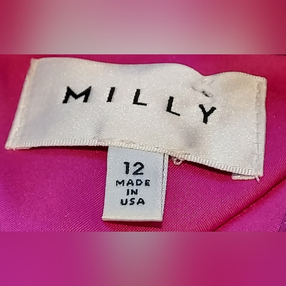 Milly Violet High Neck V Peep Front & Back Bell Sleeve Dress with Small Flaw - Picture 3 of 11